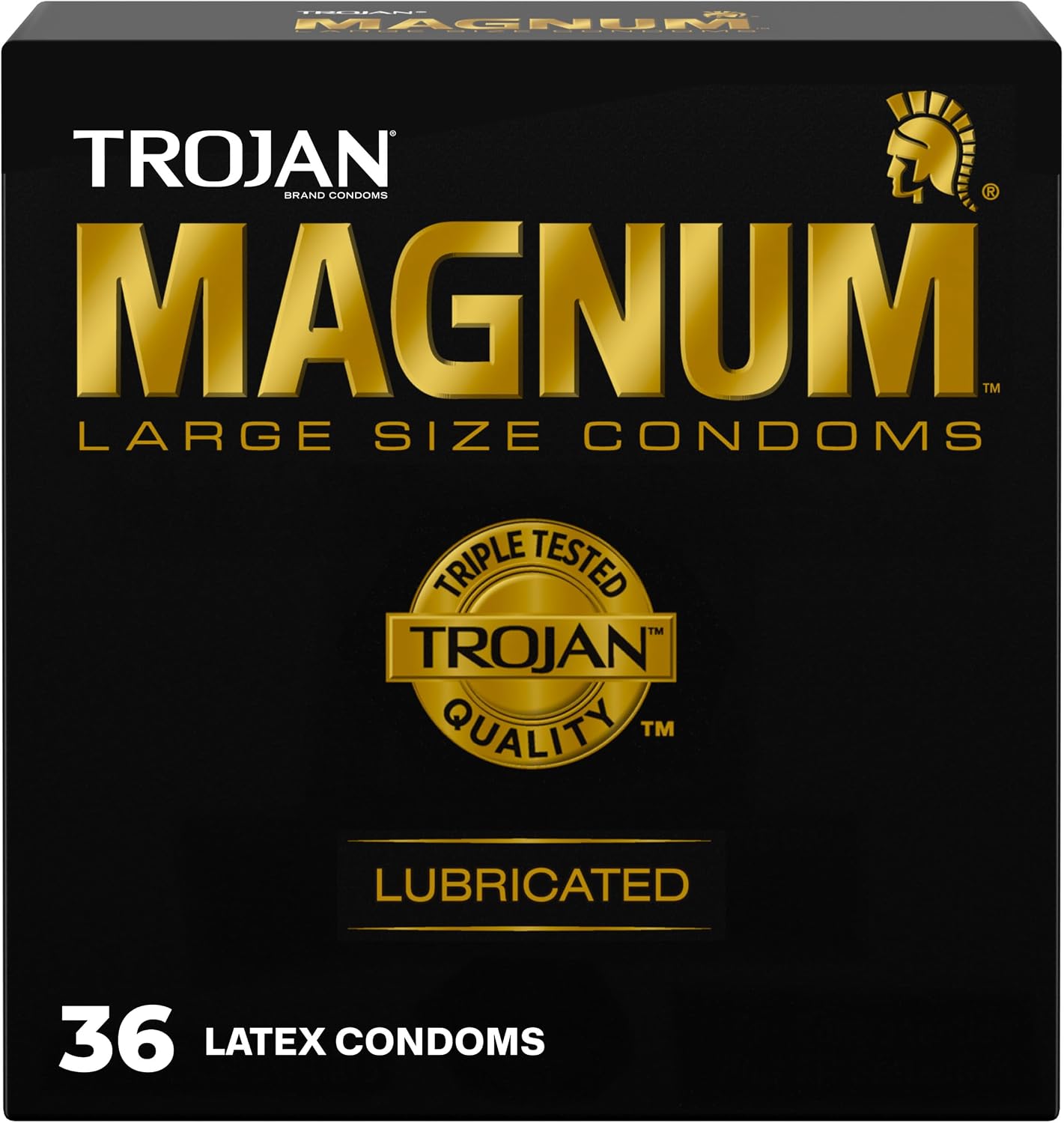 트로잔 매그넘 라지 사이즈 윤활 콘돔 TROJAN Magnum Large Condoms 36개입