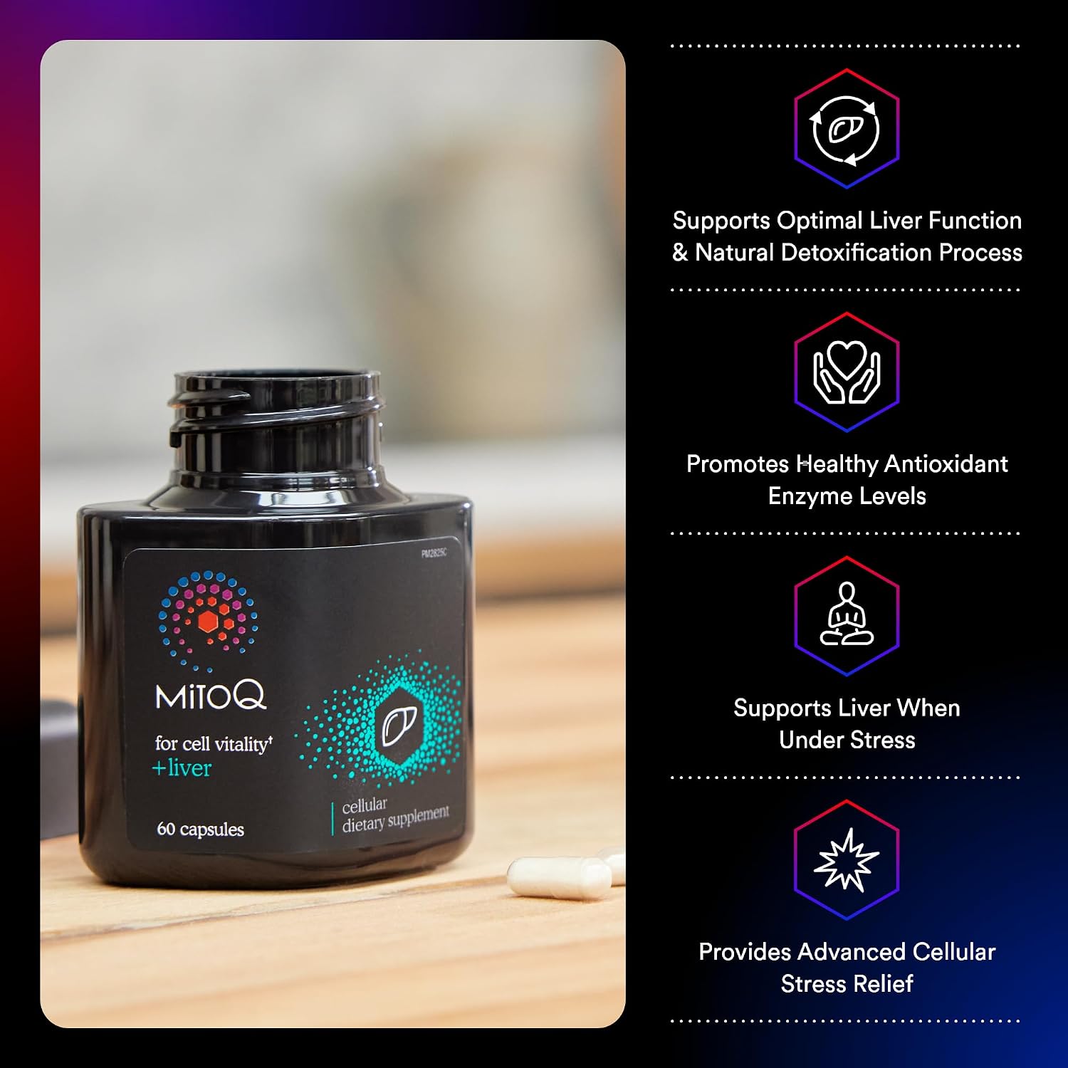 MitoQ +Liver 미토큐 플러스 리버 60캡슐 – 미토퀴놀·Siliphos 밀크시슬·콜린·셀레늄 간 건강 영양제