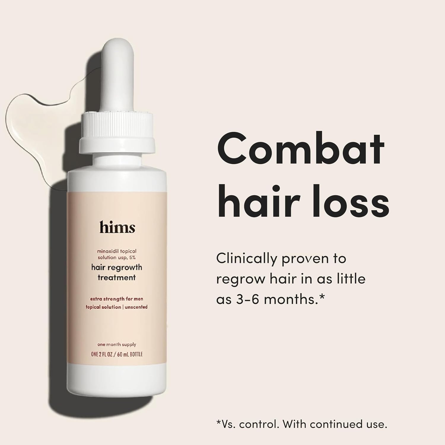 Hims 힘스 남성용 미녹시딜 5% 액상 탈모 모발 재성장 트리트먼트 60mL
