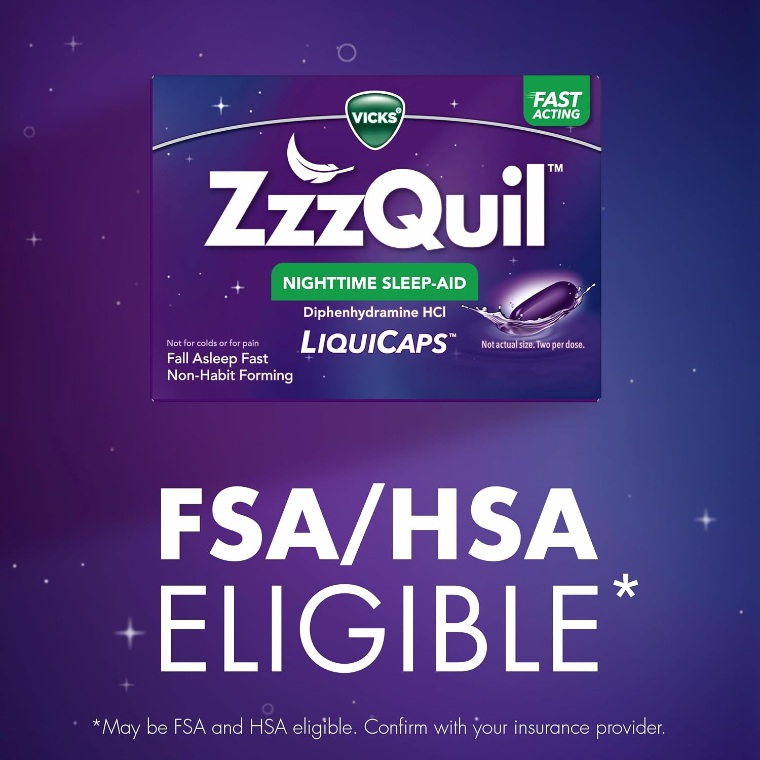 지퀼 ZzzQuil 나이트타임 수면유도 리퀴캡 72캡슐 – 디펜히드라민 25mg