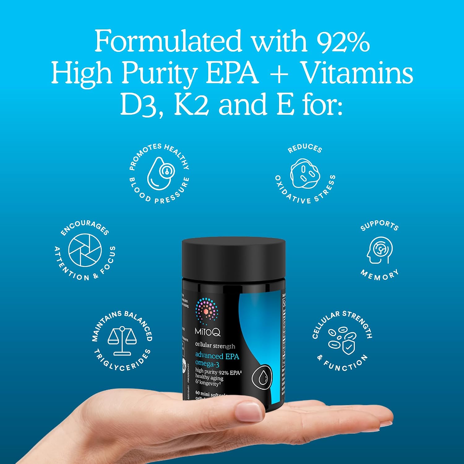 MitoQ Advanced EPA 오메가3 800mg + K2 D3 E 60소프트젤