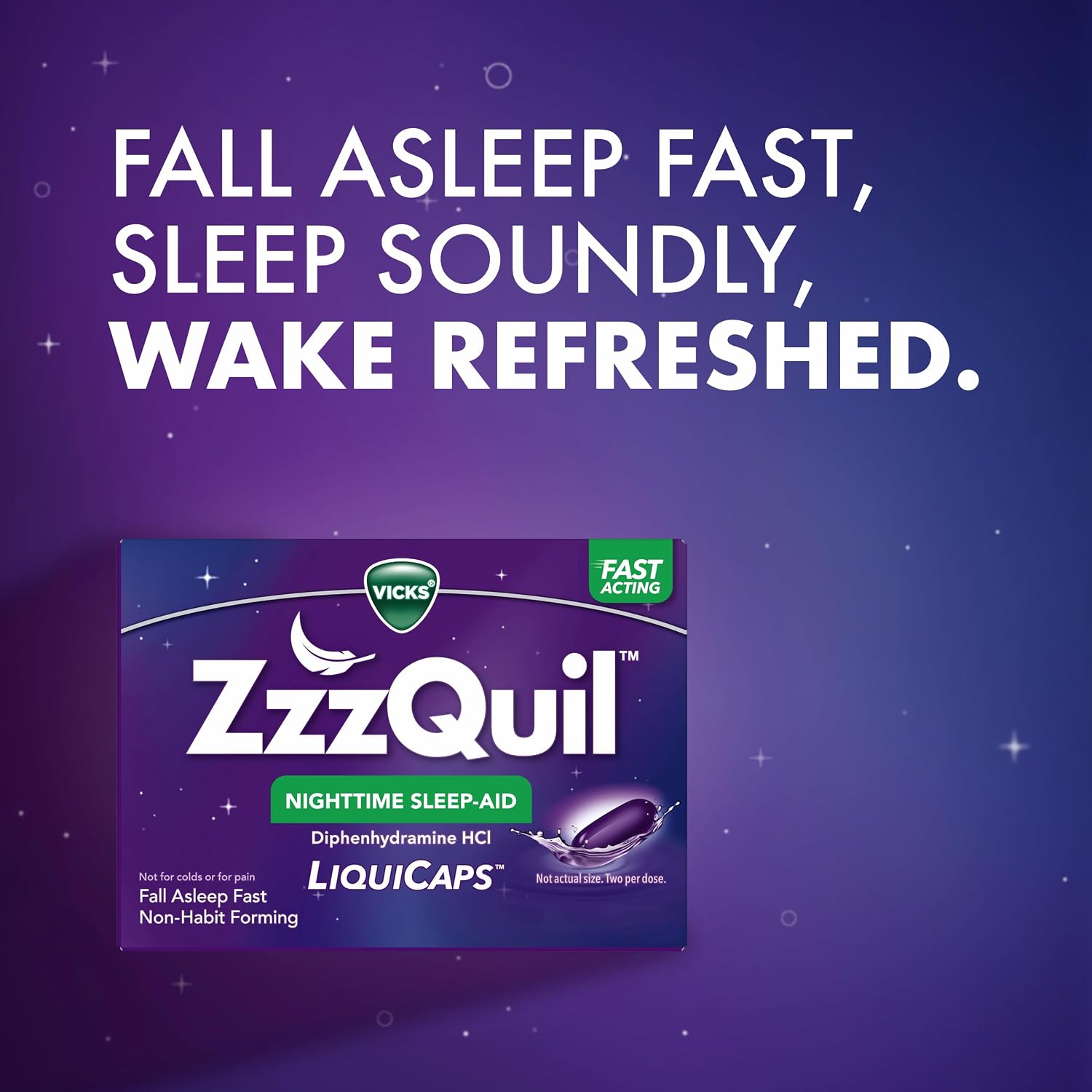 지퀼 ZzzQuil 나이트타임 수면유도 리퀴캡 72캡슐 – 디펜히드라민 25mg
