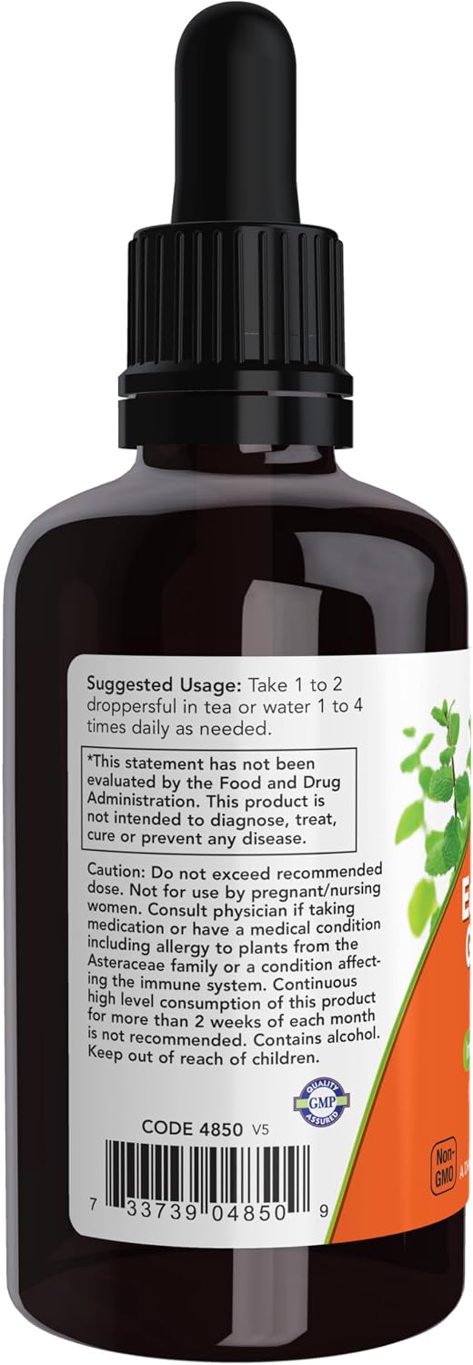나우푸드 에키네시아 & 골든씰 플러스 액상 59ml 알코올 20%가 포함된 액상형 – Echinacea Goldenseal Plus 허브 추출물 · 북미 전통 허브 블렌드