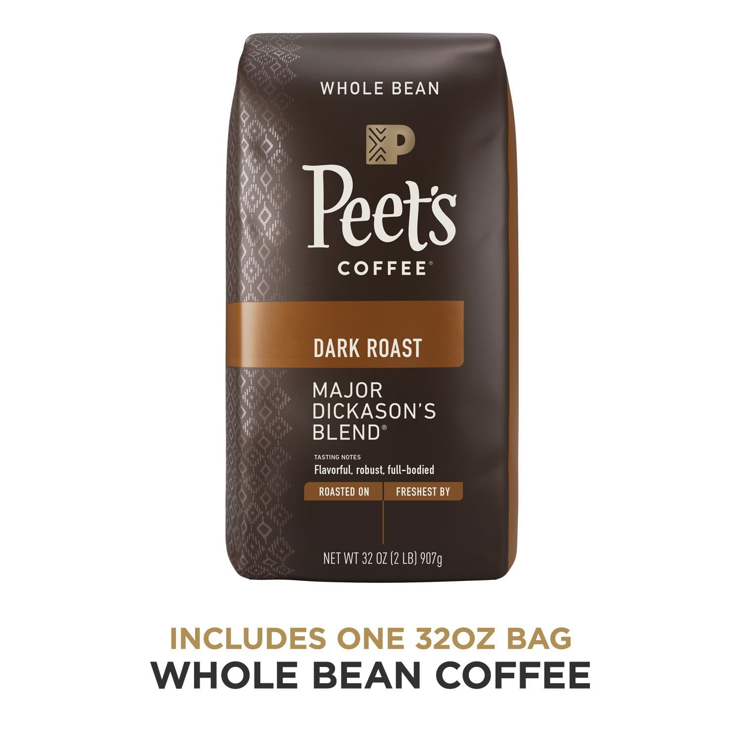 피츠 커피 메이저 디카슨 다크 로스트 홀빈 32 oz – 최고 인기 블렌드 깊고 강렬한 풍미