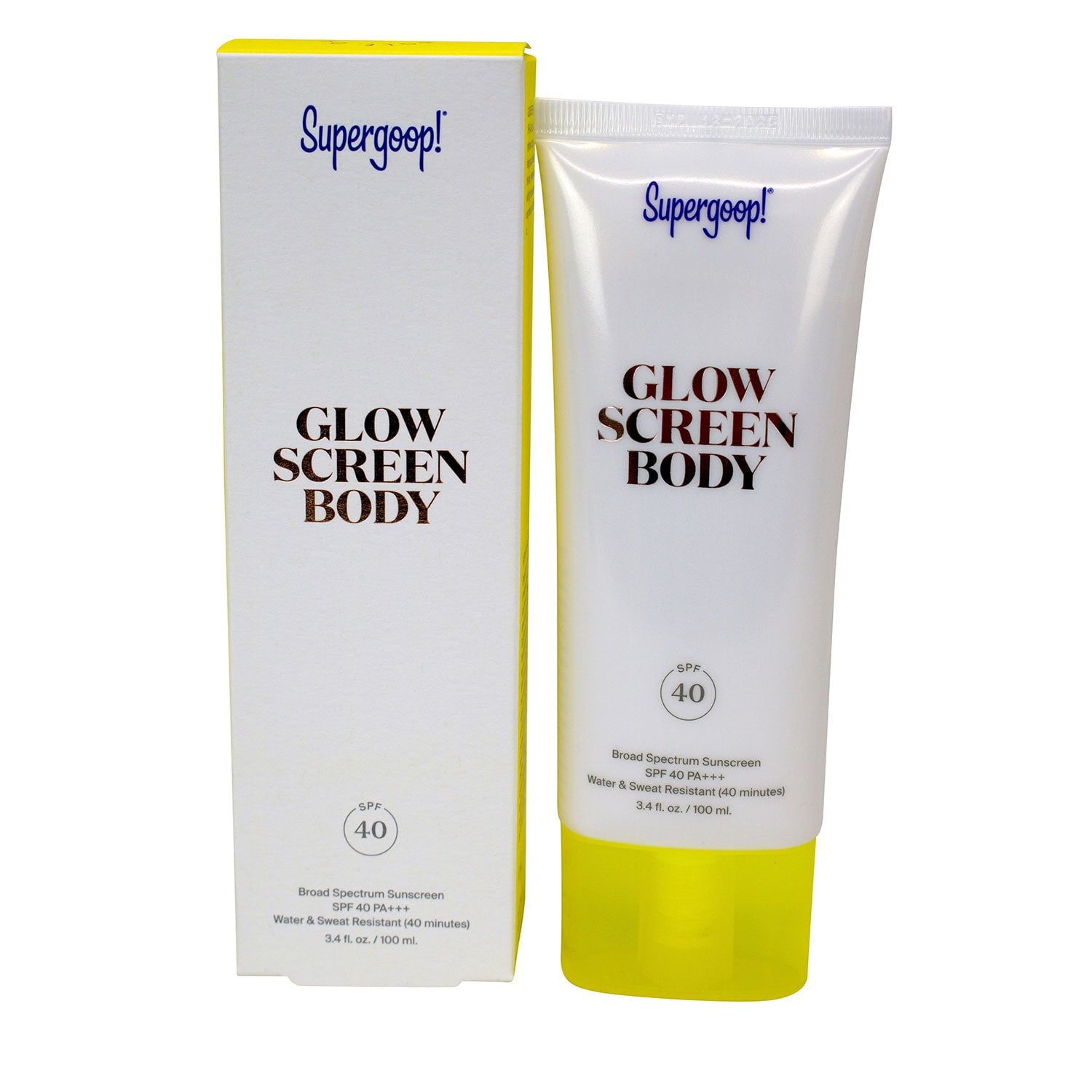 슈퍼굿 글로우스크린 바디 선스크린 SPF 40 (3.4 oz) – 바디용 광채 자외선 차단