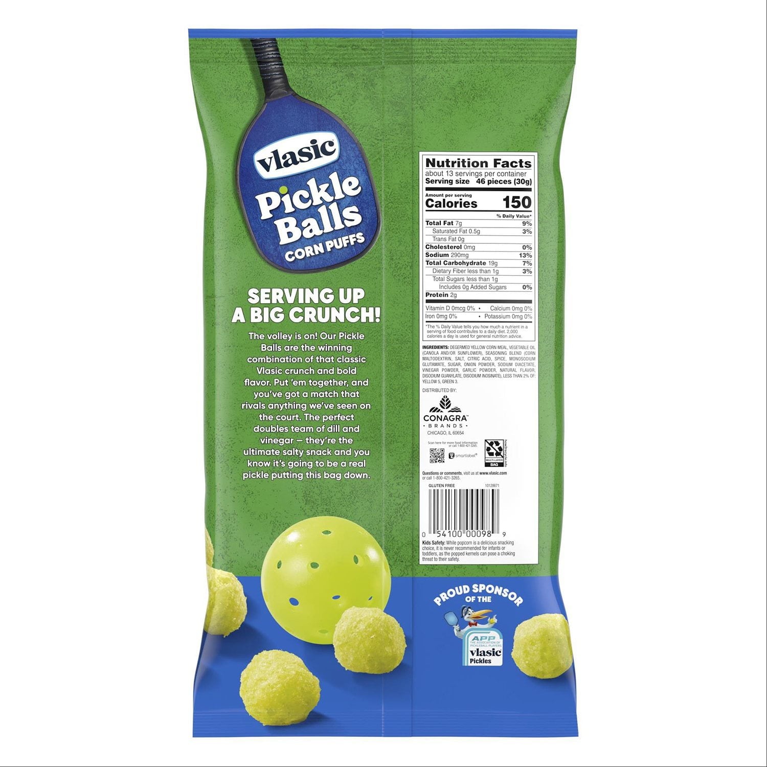 Vlasic ピクルスボール、ディルピクルス風味コーンパフ、14 オンス。