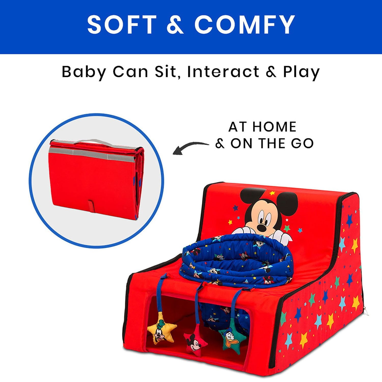 デルタチルドレンのディズニー ミッキーマウス シット＆プレイ ベビー用ポータブルアクティビティシート