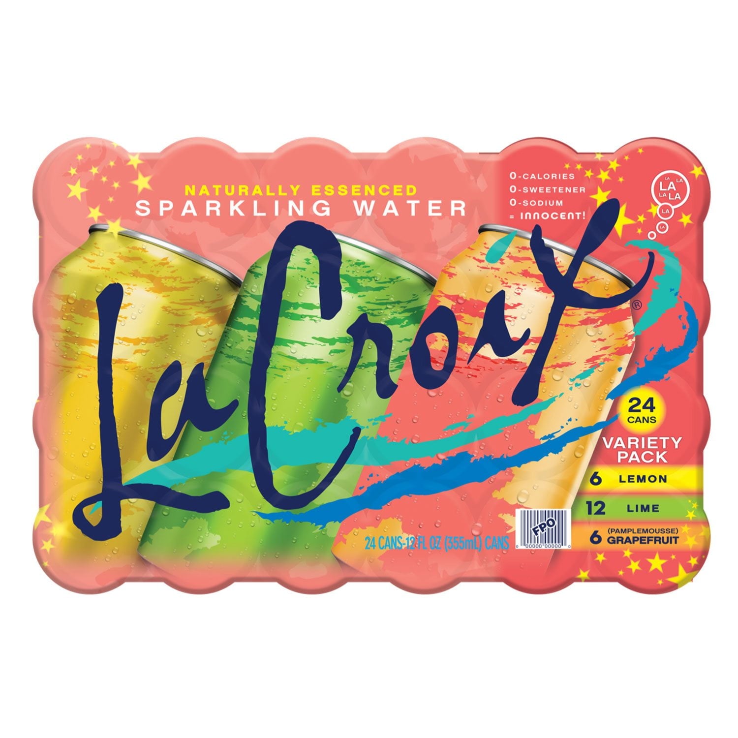 라크로이 스파클링 워터 버라이어티 팩 12 fl. oz × 24 – 가볍고 청량한 데일리 탄산수