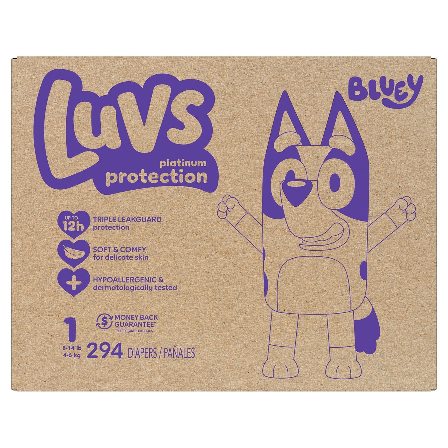 Luvs Proレベル 漏れ防止おむつ、サイズ1～8
