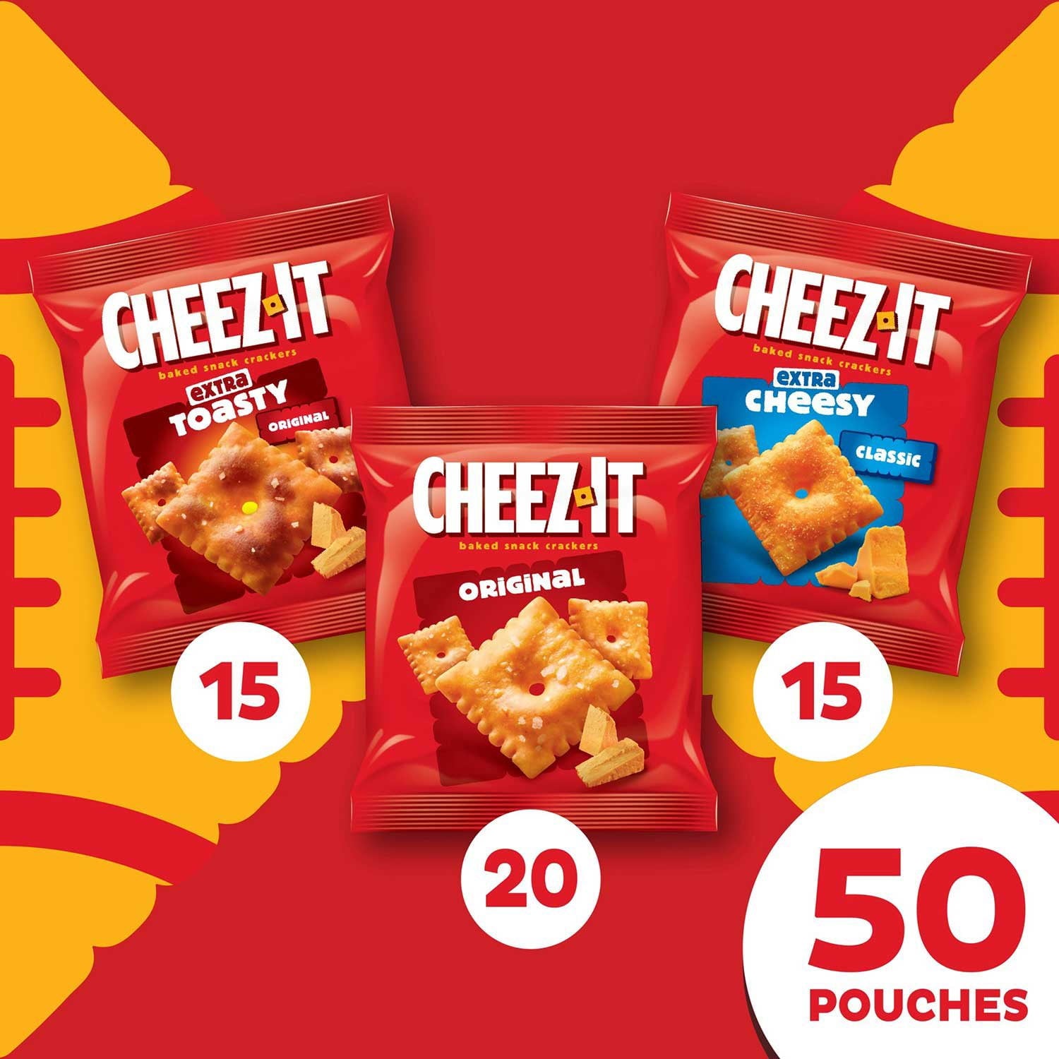 Cheez-It ゲームタイム ミックス バラエティパック、1 オンス、50 個入り。