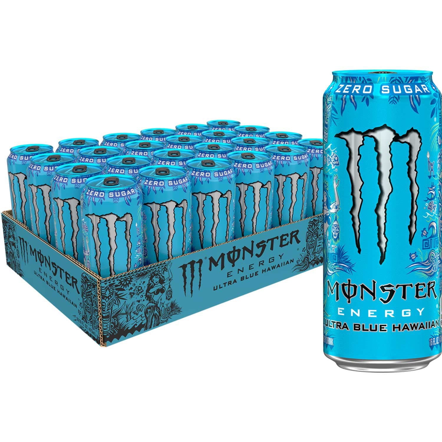 몬스터 울트라 블루 하와이안 16 fl. oz × 24 – 상큼한 블루 시트러스