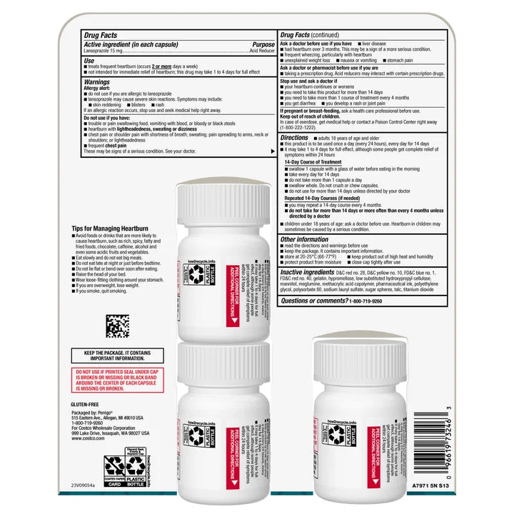 カークランドシグネチャー ランソプラゾール 15mg 制酸剤 42カプセル