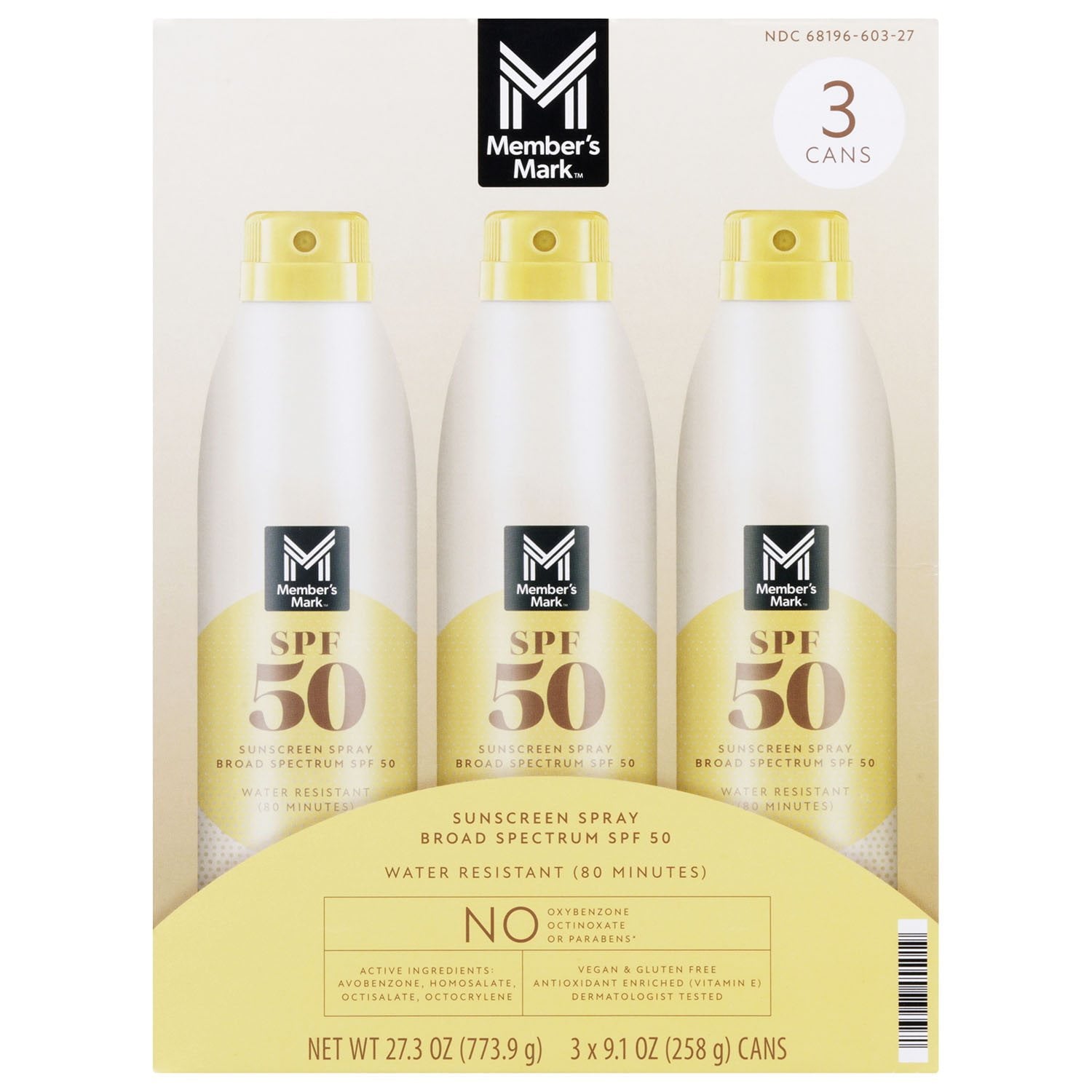 멤버스마크 선스크린 스프레이 SPF50 9.1 oz × 3 – 자외선 차단