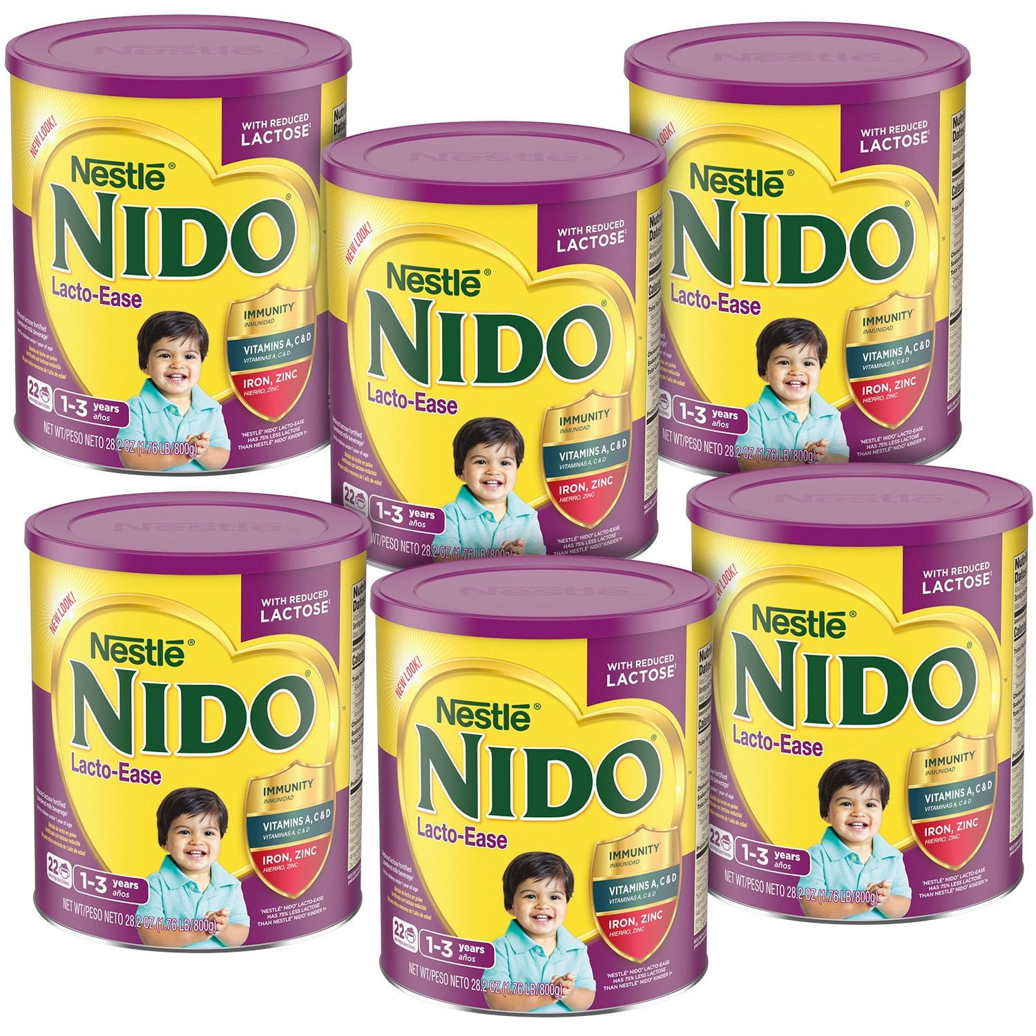ネスレ NIDO ラクトイーズ 幼児用フォーミュラ 1.76 ポンド、6 パック