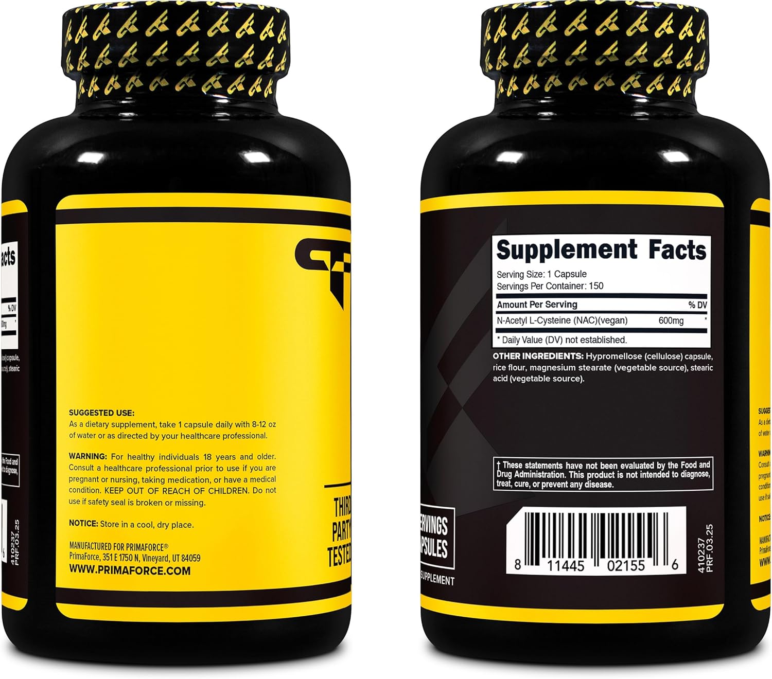 프리마포스 NAC 600mg 150 베지 캡슐 – N-아세틸 L-시스테인 · 글루타치온 항산화 관리