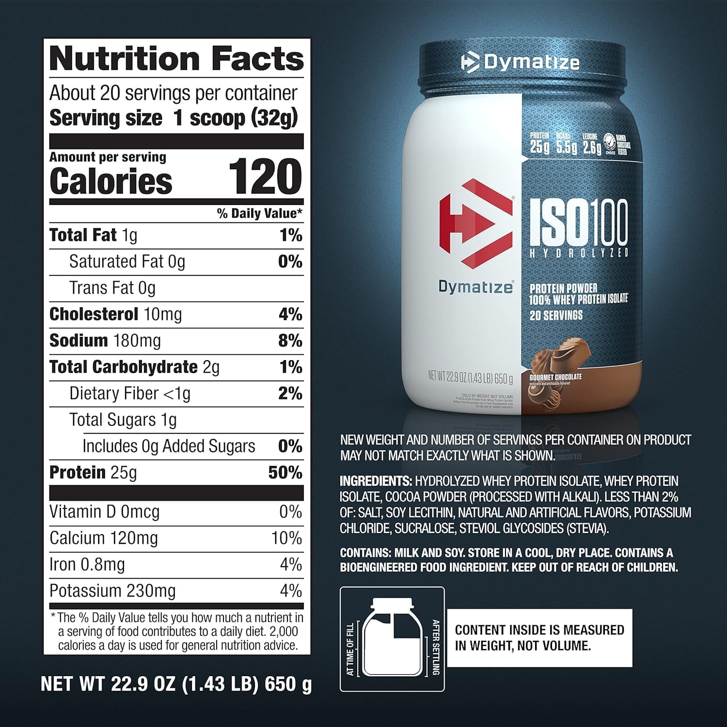 Dymatize ISO100加水分解プロテインパウダー、100%ホエイアイソレートプロテイン、タンパク質25g、BCAA 5.5g、グルテンフリー、速吸収、消化しやすい、グルメチョコレート、3ポンド