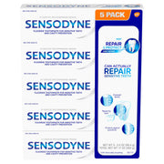 센소다인 리페어 앤 프로텍트 치약 96g × 5개 - 5개입 포장과 튜브