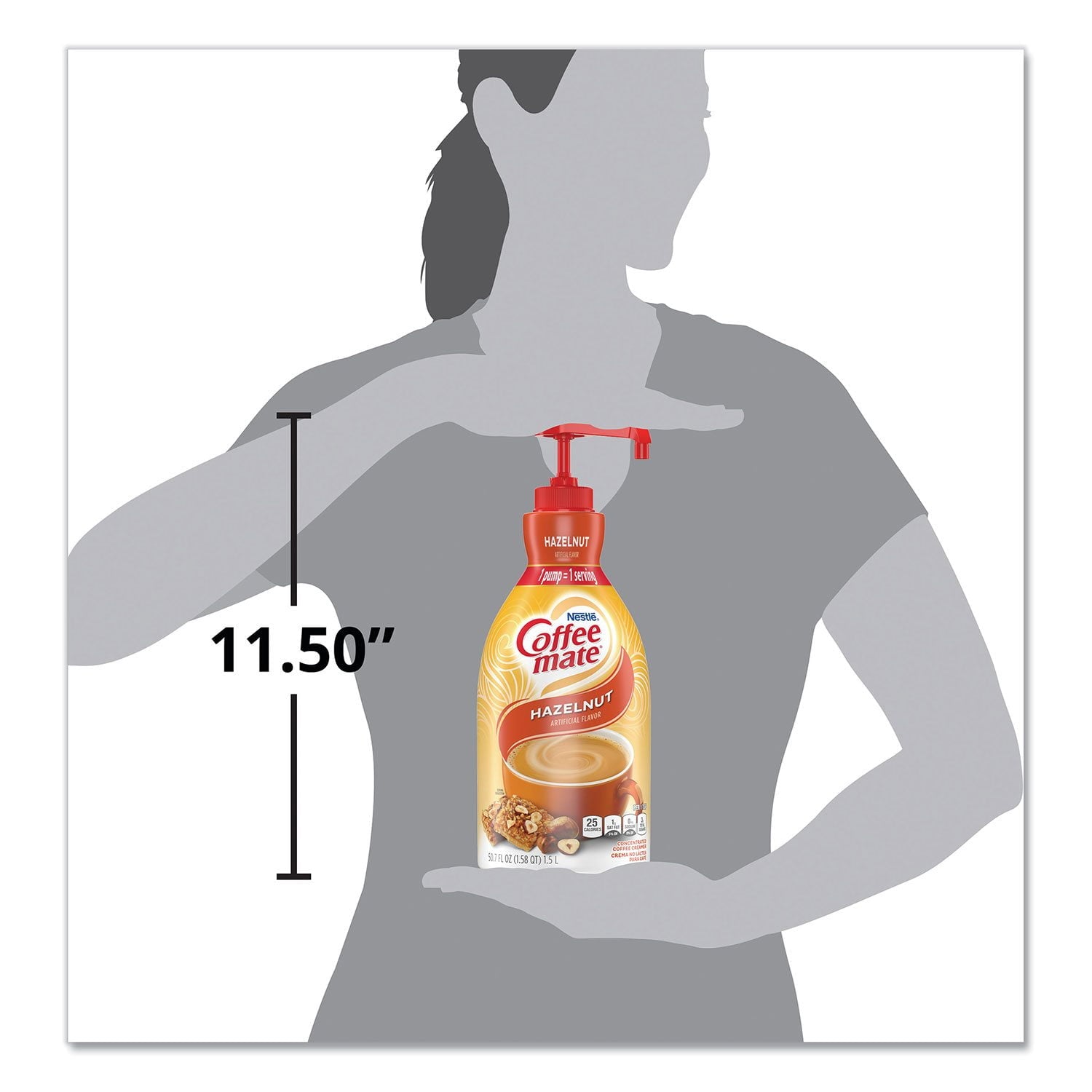 네슬레 커피메이트 헤이즐넛 리퀴드 크리머 펌프형 50.7 fl. oz × 2 – 카페용 대용량