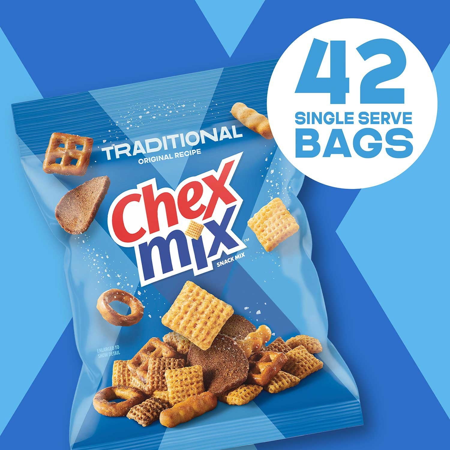 Chex Mix トラディショナル セイボリー スナック ミックス、1.75 オンス、42 個入り。