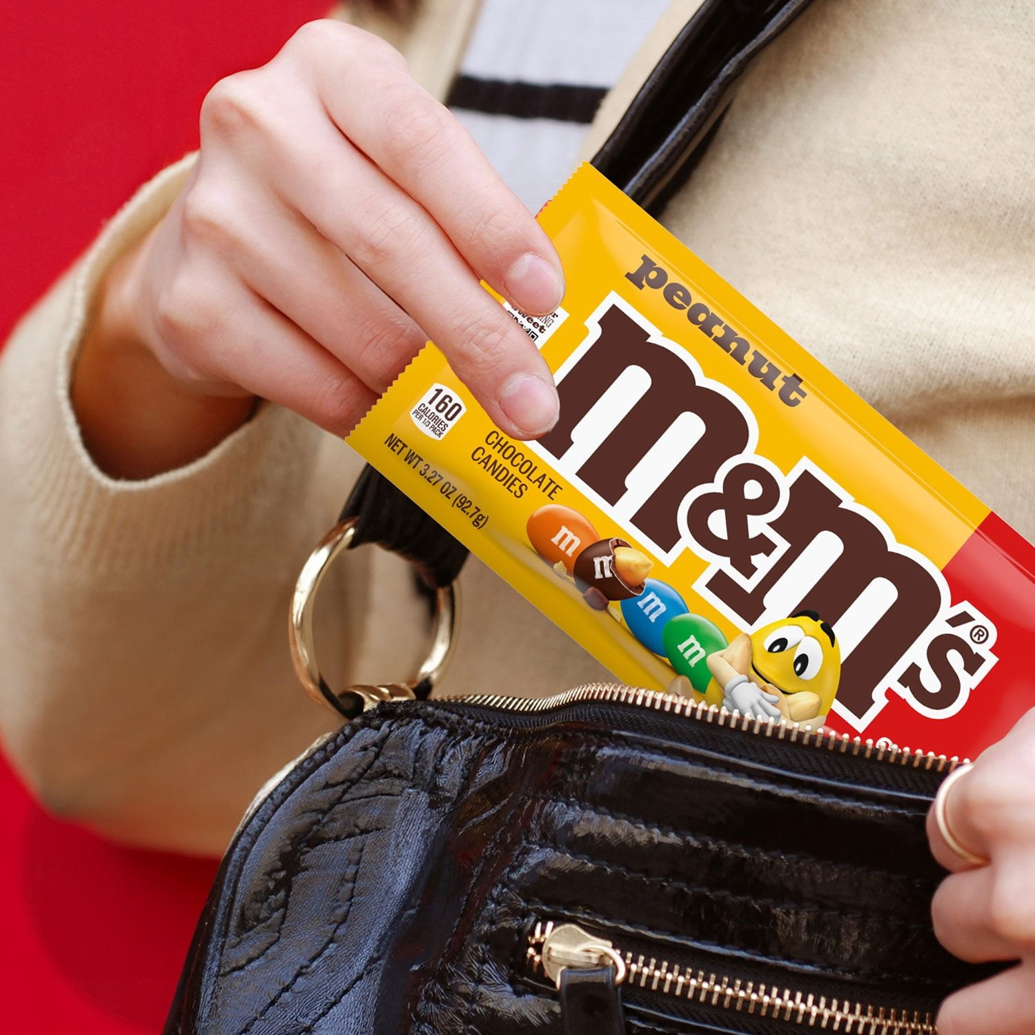 M&amp;M'S ピーナッツ ミルク チョコレート キャンディ、シェアサイズ、3.27 オンス、24 個入り。