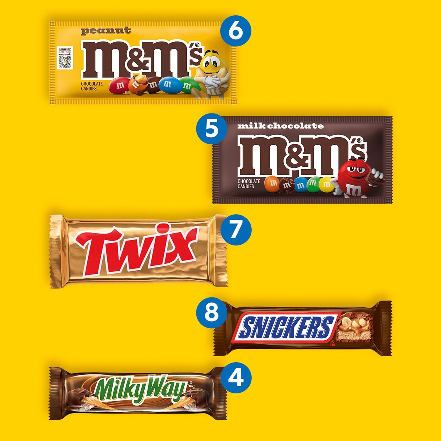 マース チョコレート キャンディー バー、バラエティ パック、フルサイズ、30 個入り。