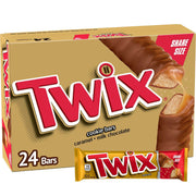 Twix キャラメル クッキー チョコレート キャンディー バー、シェア サイズ、3.02 オンス、24 個入り。