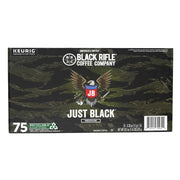 Black Rifle Coffee Company Just Black、ミディアムロースト K-Cup コーヒーポッド、75 個入り。
