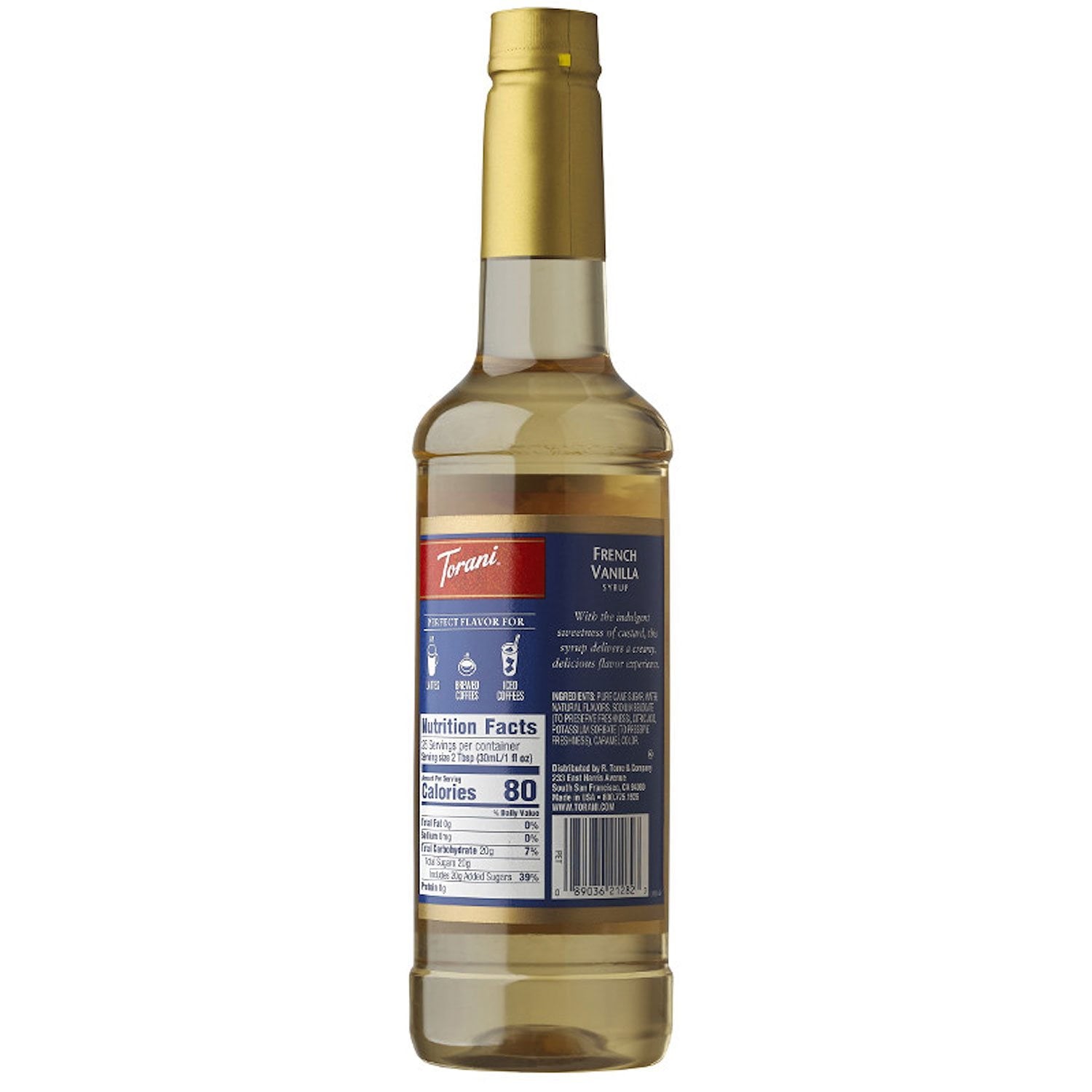 토라니 프렌치 바닐라 시럽 25.4 fl. oz – 부드러운 바닐라 노트