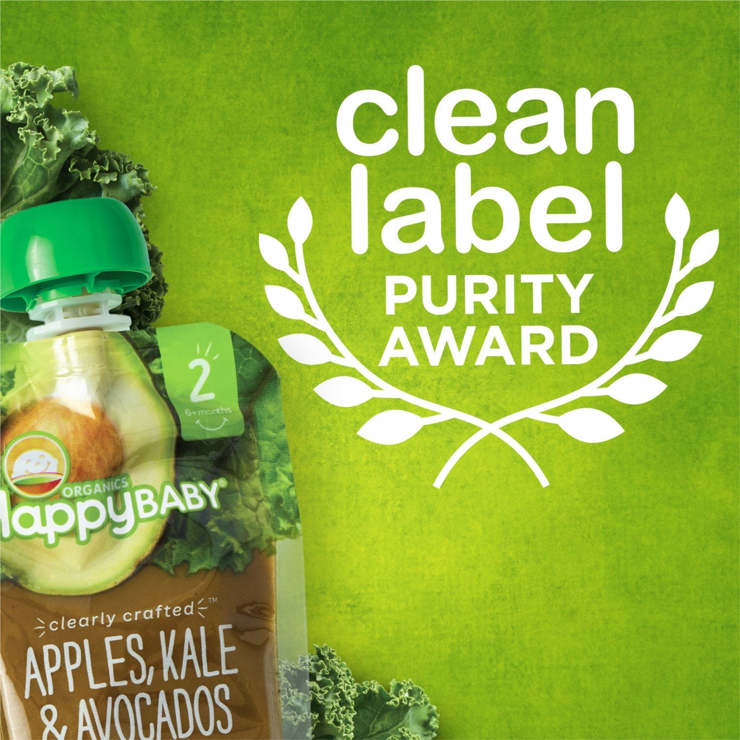 HappyBABY Organics Clearly Crafted フルーツ &amp; オート麦ポーチ、バラエティパック、12 個入り、4 オンス。