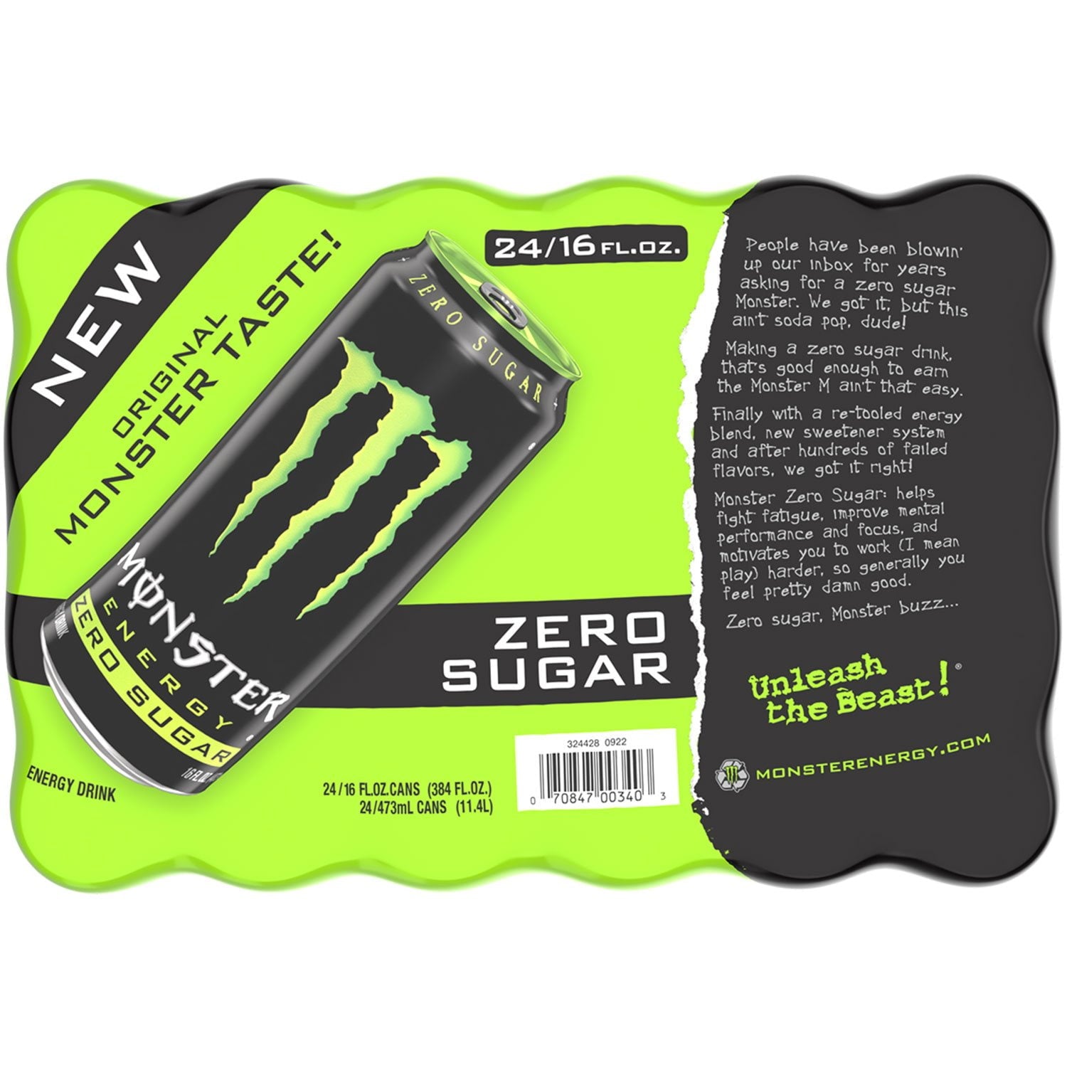 몬스터 에너지 제로 슈가 16 fl. oz × 24 – 당 없는 에너지 부스트