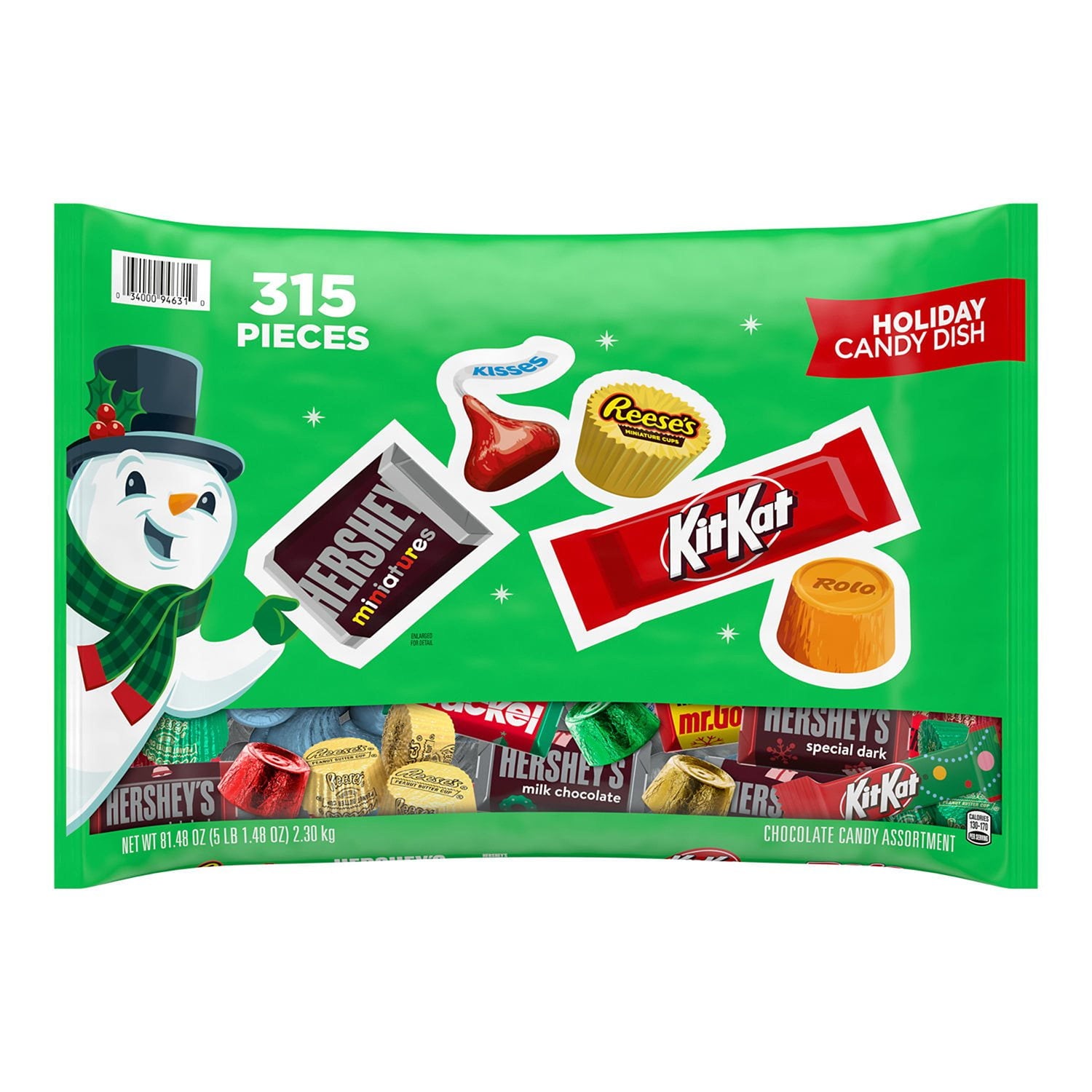 HERSHEY'S フェスティバルフェイバリット、チョコレートキャンディバラエティパック、315 個。