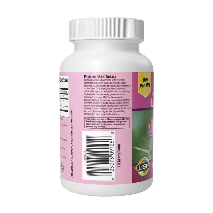 トゥルナチュア プレミアムミルクシスル 160 mg、ベジタリアンカプセル 120 錠