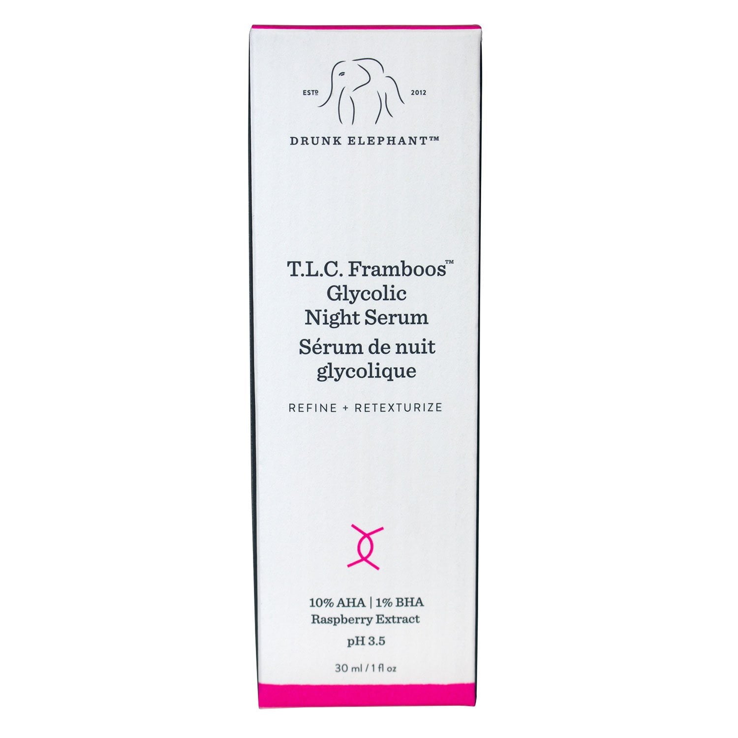 드렁크 엘리펀트 TLC 프람부스 글라이콜릭 나이트 세럼 1 fl. oz – 각질·결 개선