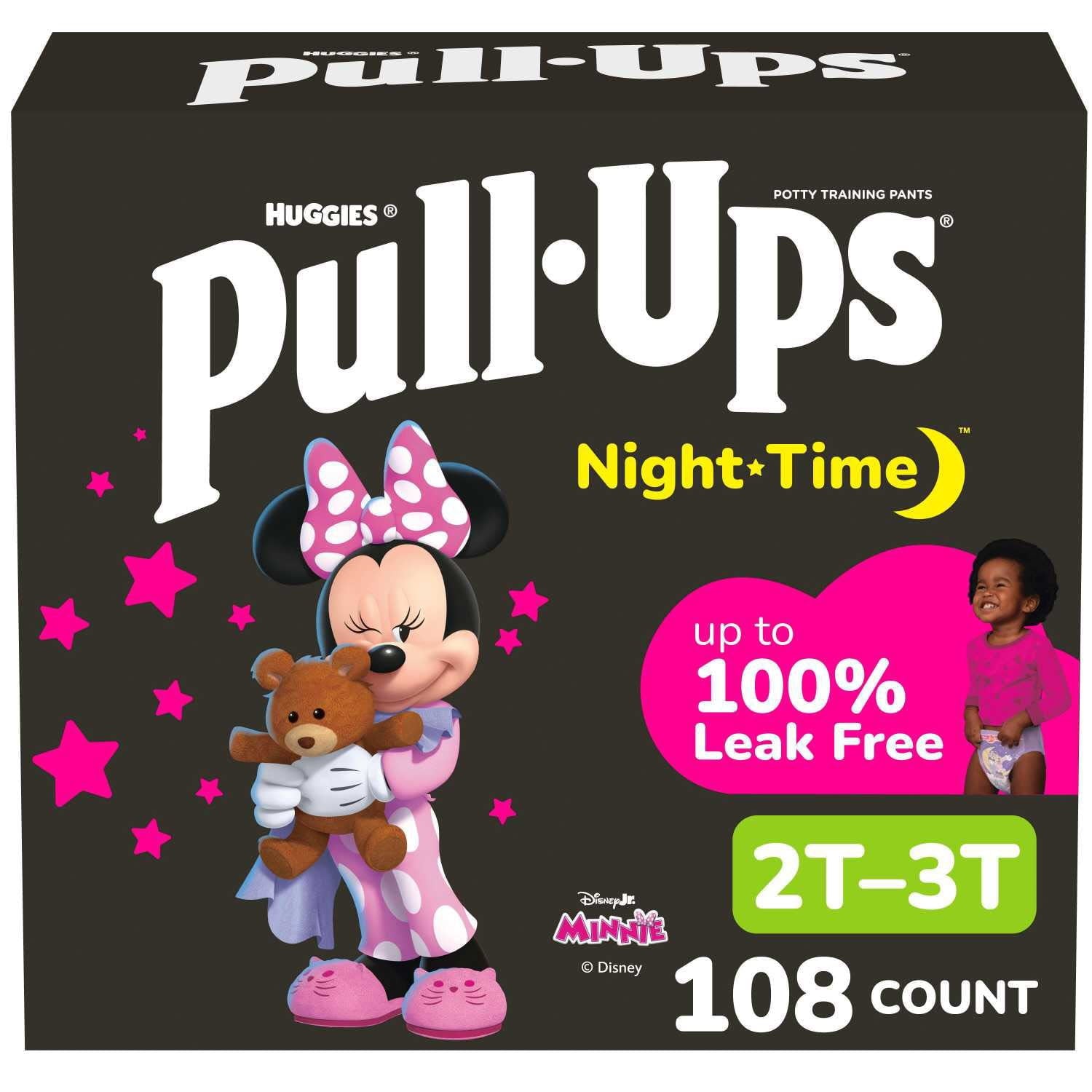 女の子用プルアップ夜間トイレトレーニングパンツ、サイズ2T～4T