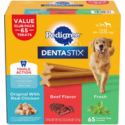 ペディグリー DENTASTIX™、バラエティパック、成犬用大型犬用デンタルトリーツ、65個入り