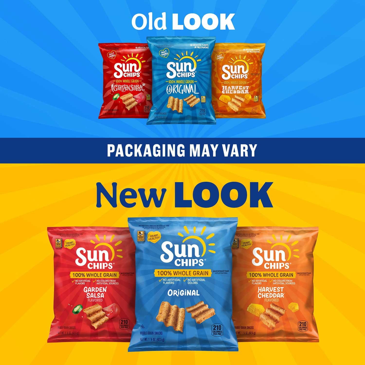 SunChips 全粒粉バラエティパック チップス、30 個入り。