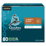 カリブーコーヒー ミディアムロースト K-カップ ポッド、カリブーブレンド、80 個入り。