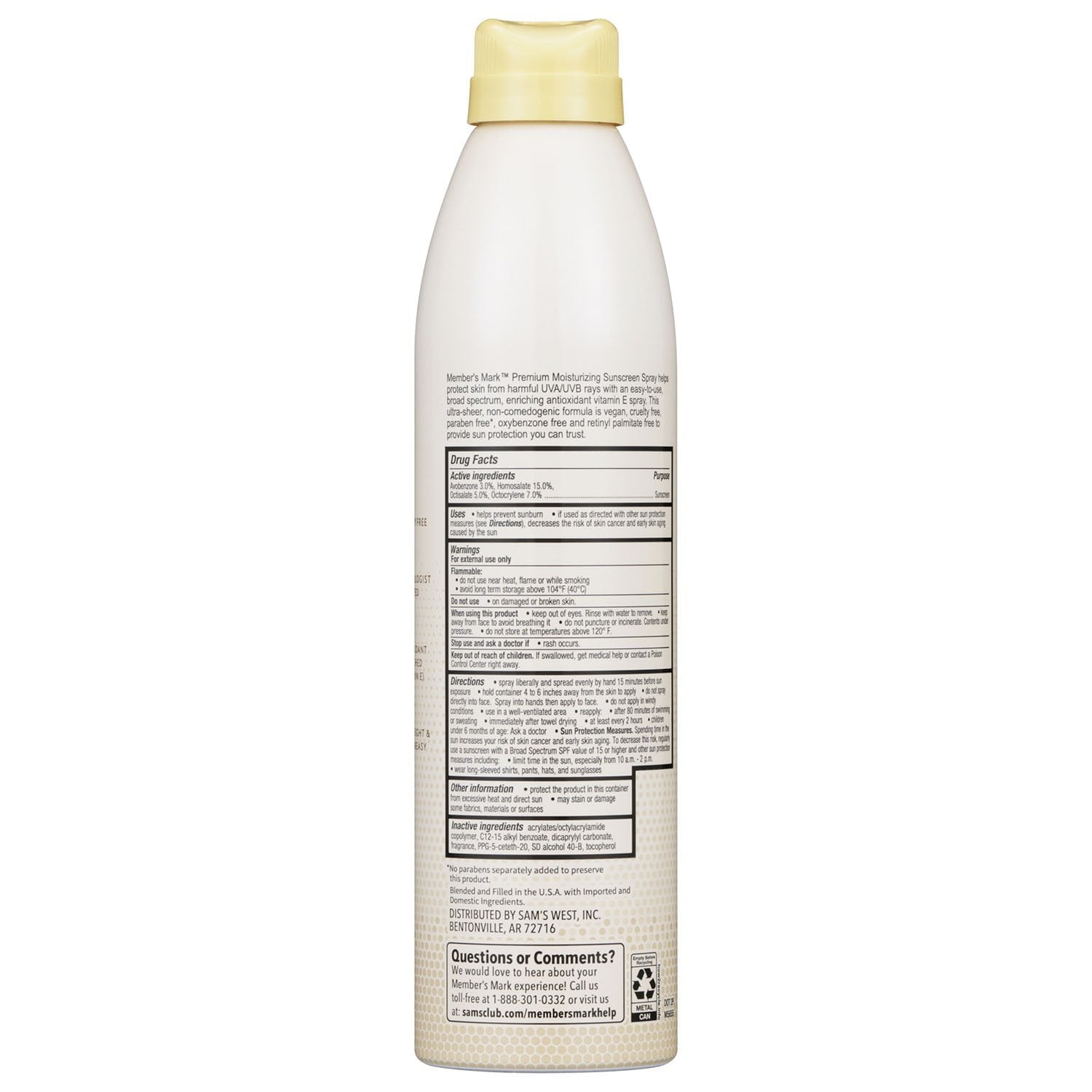 멤버스마크 선스크린 스프레이 SPF50 9.1 oz × 3 – 자외선 차단