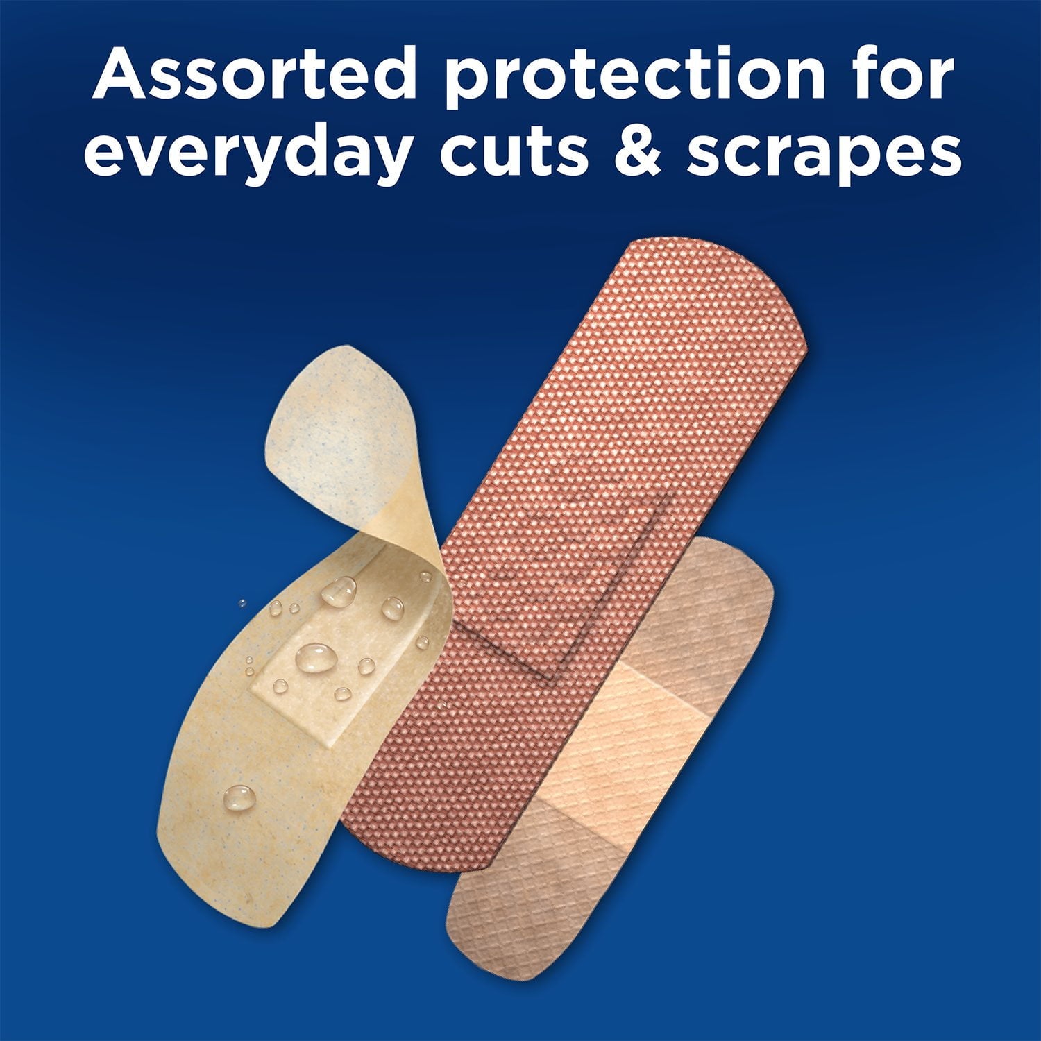 BAND-AID 粘着包帯、バラエティパック、163 枚入り。