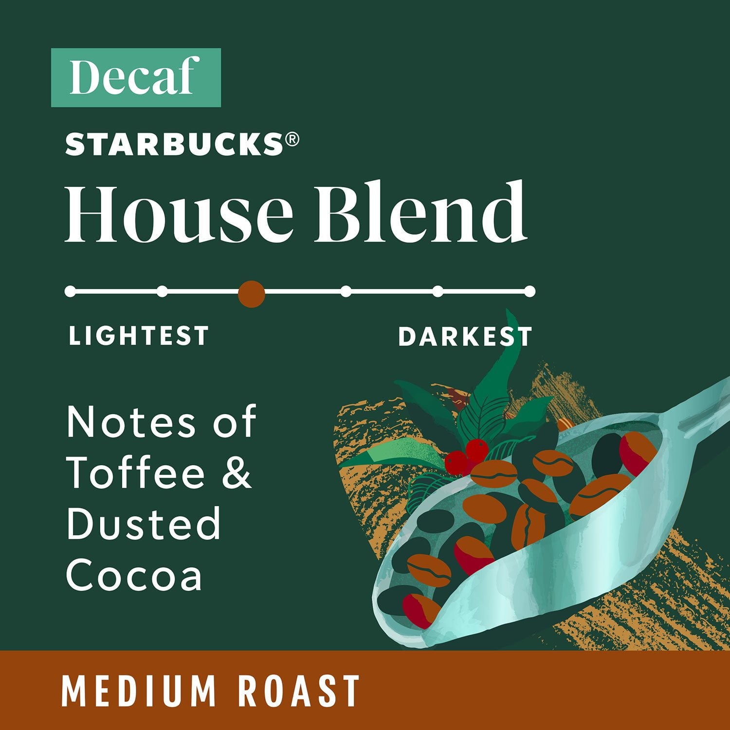 スターバックス デカフェ ハウスブレンド ミディアムロースト K-Cup コーヒーポッド、72 個入り。