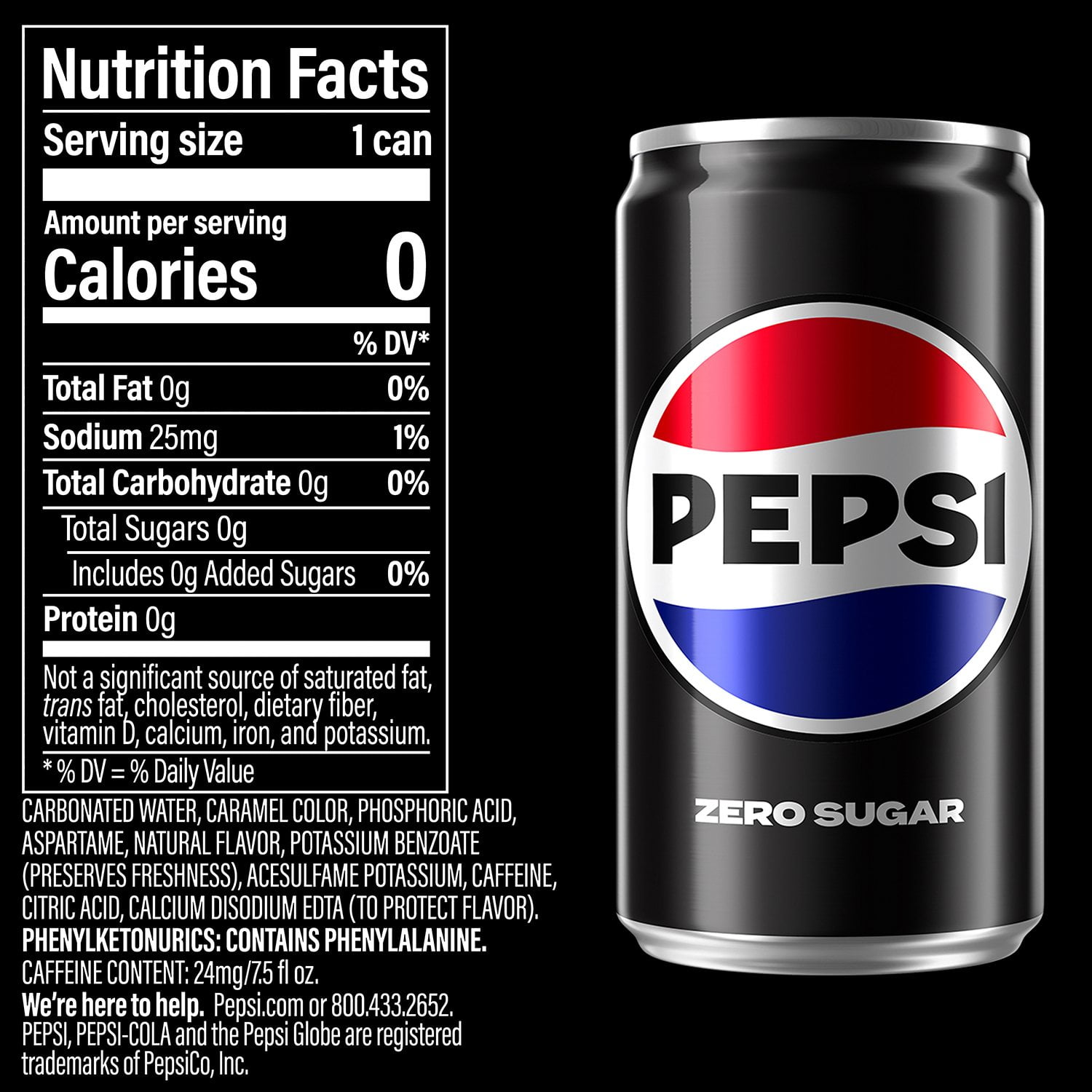 펩시 제로 슈거 미니캔, 7.5fl oz, 30팩