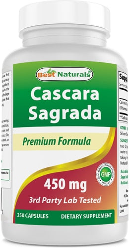 베스트 내추럴스 카스카라 사그라다 450mg – 250캡슐 – 장 운동 촉진과 배변 개선