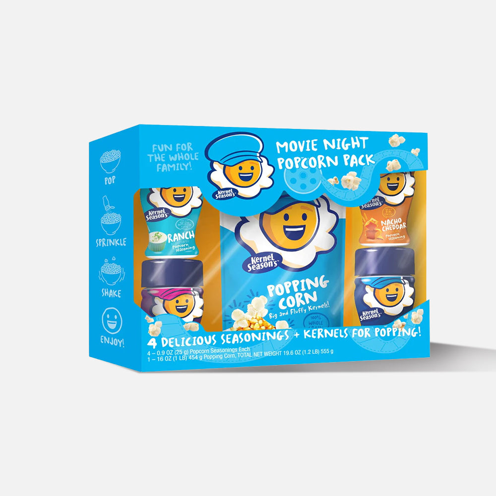カーネルシーズンズ ムービーナイト ポップコーン シーズニング &amp; カーネル、バラエティパック、5 個入り。