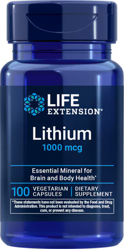 라이프 익스텐션 리튬 1000mcg – 100 베지 캡슐 – 기분 안정과 신경 보호에 관여하는 미량 리튬