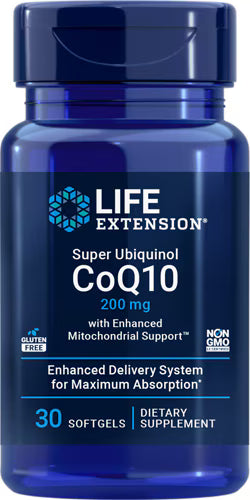 라이프 익스텐션 슈퍼 유비퀴놀 CoQ10 + 미토콘드리아 서포트 – 200mg – 30 소프트젤 – 활성형 CoQ10을 고함량으로 공급해 심장 에너지 생성과 세포 에너지 대사에 초점