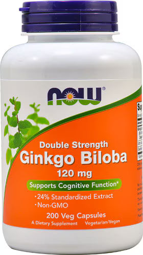 나우 징코 빌로바 더블 스트렝스 120mg – 200 베지 캡슐 – 장기 섭취용 고함량 징코