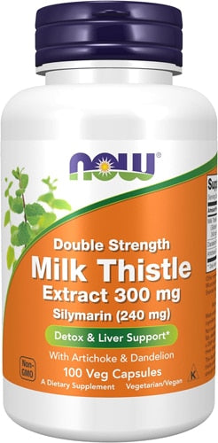 나우 더블 스트렝스 밀크씨슬 300mg – 100 베지 캡슐 – 간 해독 효소 활성 보조