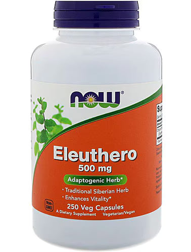 나우 엘레우테로(시베리안 진생) 500mg – 250 베지 캡슐 – 피로·체력 저하가 잦거나 집중력이 떨어지는 경우 선택되며, 엘레우테로 허브 성분으로 에너지·체력·집중력 보충
