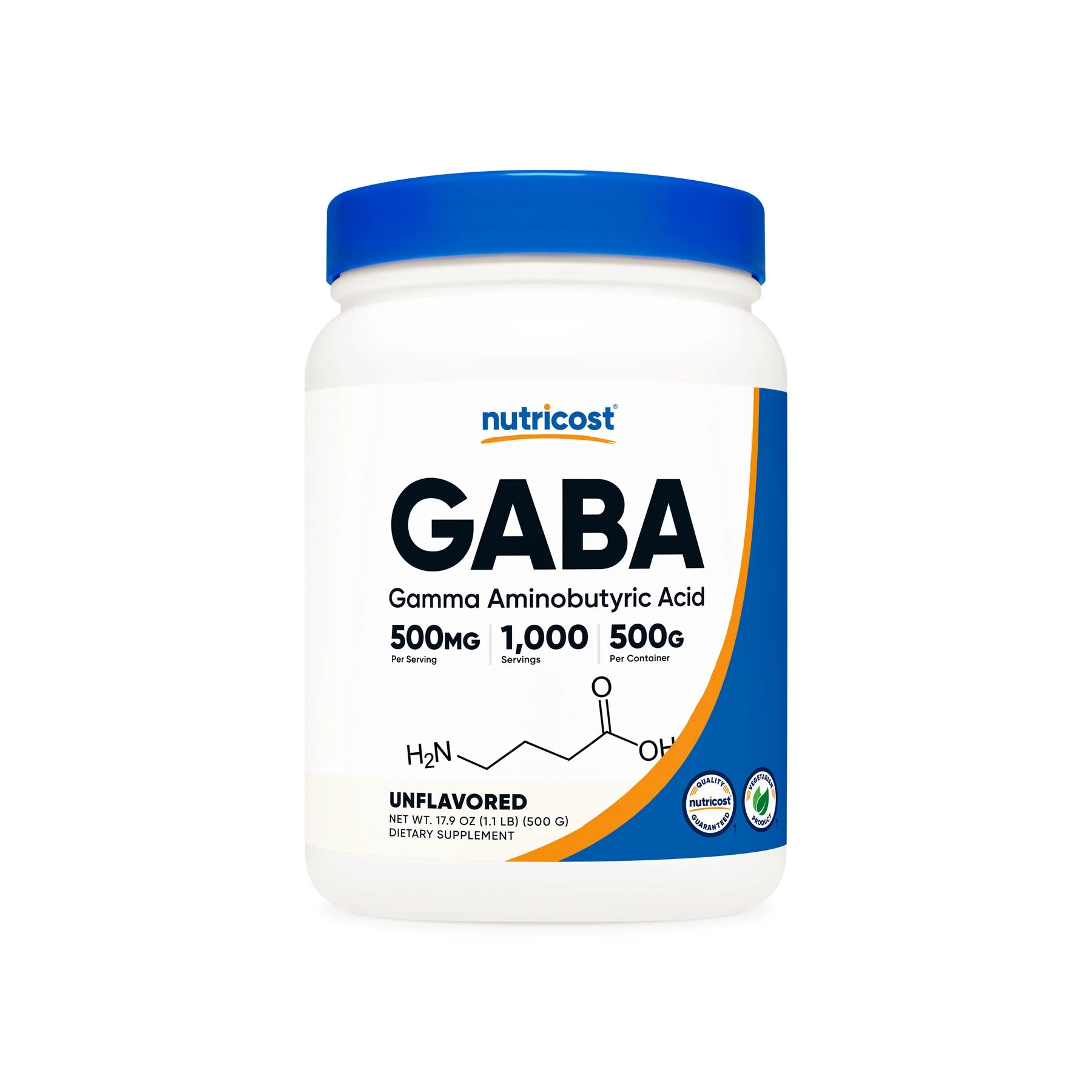 뉴트리코스트 퓨어 가바 파우더 500 g - 휴식과 이완 관리를 위한 파우더
