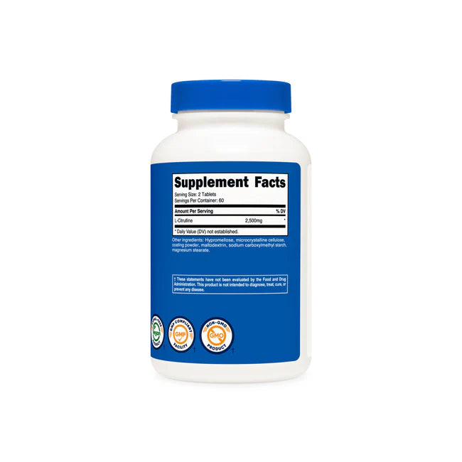 뉴트리코스트 L-시트룰린 2500mg 120정 – 고함량 엘시트룰린 · 혈류 · 강력한 펌핑 · 운동 퍼포먼스